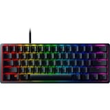 Razer Huntsman Mini Switch optique sonore Violet, clavier gaming Noir, Layout DE, Razer Clicky Optical (Purple), 60%, USB, Contacteur de touche opto-mécanique, QWERTZ, LED RGB, Noir