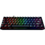 Razer Huntsman Mini Switch optique sonore Violet, clavier gaming Noir, Layout DE, Razer Clicky Optical (Purple), 60%, USB, Contacteur de touche opto-mécanique, QWERTZ, LED RGB, Noir