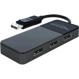 DeLOCK DisplayPort 1.4 in > 3x DisplayPort out, Répartiteurs de DisplayPort Noir, 0,12 mètres