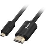 Sharkoon Câble HDMI mâle > micro HDMI mâle Noir, 1 Mètre, HDMI 4K