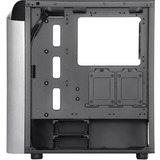 SilverStone SETA A1 Midi Tower Noir, Argent, boîtier pc Noir/Argent | 2x USB-A | 1x USB-C | RGB | Verre Trempé