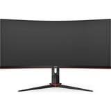 AOC CU34G2X/BK 34" Moniteur UltraWide gaming incurvé  Noir, 86,4 cm (34"), 3440 x 1440 pixels, Quad HD, LED, 1 ms, Noir, Rouge