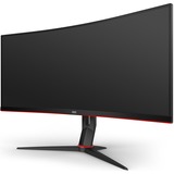 AOC CU34G2X/BK 34" Moniteur UltraWide gaming incurvé  Noir, 86,4 cm (34"), 3440 x 1440 pixels, Quad HD, LED, 1 ms, Noir, Rouge