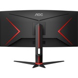 AOC CU34G2X/BK 34" Moniteur UltraWide gaming incurvé  Noir, 86,4 cm (34"), 3440 x 1440 pixels, Quad HD, LED, 1 ms, Noir, Rouge