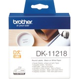 Brother DK-11218 Round Labels Blanc, Ruban Blanc, DK, Ø 24 mm, 1000 pièce(s)