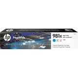 HP 981X cartouche PageWide Cyan grande capacité authentique, Encre Rendement élevé (XL), Encre à pigments, 116 ml, 10000 pages, 1 pièce(s)