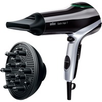 Braun Satin Hair 7 HD730, Sèche-cheveux Noir/Argent