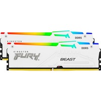 Kingston FURY 32 Go DDR5-6000 Kit, Mémoire vive Blanc, KF560C30BWAK2-32, Fury Beast RGB, XMP