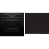 Bosch HEG578BB4, Jeu de cuisinière Noir/en acier inoxydable