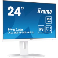 iiyama ProLite XUB2492HSU-W6 23.8" Moniteur  Blanc (mat), HDMI, DisplayPort, USB, Audio