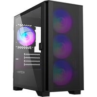 Montech  boîtier mini tower Noir | 3x USB-A | RGB | Window