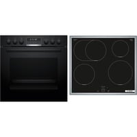 Bosch HEG578BB4, Jeu de cuisinière Noir/en acier inoxydable