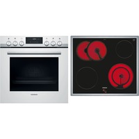 Siemens HE517ABW0, Jeu de cuisinière Acier inoxydable/Blanc