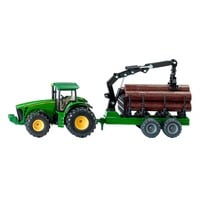 SIKU Tracteur John Deere 8430 avec Remorque Forestière, Modèle réduit de voiture Farmer, 3 an(s), Métal, Plastique, Vert