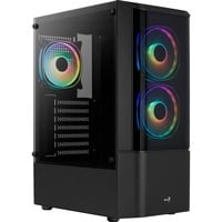 Aerocool Quantum v2 TG boîtier midi tower Noir/gris | 3x USB-A | RGB | Verre Trempé