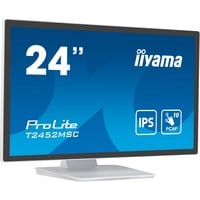 iiyama ProLite T2452MSC-W1 24" Moniteur  Blanc/Noir, Touch, HDMI, DisplayPort, USB, Audio