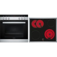 Siemens EQ110KA1Z set d'appareils de cuisine Céramique Four électrique, Jeu de cuisinière Acier inoxydable, Céramique, 4 zone(s), Verre-céramique, Noir, Tactile, 58,3 cm