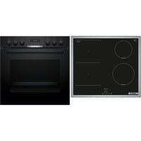 Bosch HEG517BB4, Jeu de cuisinière Noir/en acier inoxydable