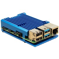 Inter-Tech 88887360 accessoire pour carte de développent Emplacement Bleu, boîtier Bleu | Emplacement | Raspberry Pi | Raspberry Pi | Bleu | Aluminium | 86 mm