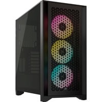 Corsair 4000D RGB AIRFLOW boîtier midi tower Noir | 1x USB-A | 1x USB-C | RGB | Verre Trempé