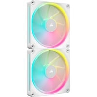 Corsair iCUE LINK LX140 RGB, Ventilateur de boîtier Blanc, 2 pièces, connecteur de ventilateur PWM à 4 broches