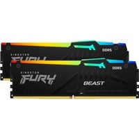 Kingston FURY 64 Go DDR5-4800, Mémoire vive Noir, KF548C38BBAK2-64, Beast RGB, XMP