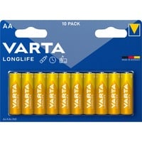 VARTA BV-LL 10 AA Batterie à usage unique Alcaline Batterie à usage unique, AA, Alcaline, 1,5 V, 10 pièce(s), Bleu, Jaune