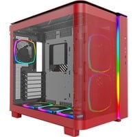 Montech  boîtier midi tower Rouge | 2x USB-A | 1x USB-C | RGB | Window