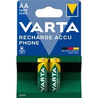 VARTA -T399B Piles domestiques, Batterie Batterie rechargeable, AA, Hybrides nickel-métal (NiMH), 1,2 V, 2 pièce(s), 1600 mAh