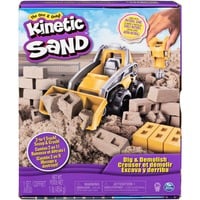 Spin Master Coffret Chantier Creuser Et Demolir 454 G Kinetic Sand, Jeu de sable Kinetic Sand Coffret Chantier Creuser Et Demolir 454 G, Sable cinétique pour enfants, 3 an(s), Plastique, Beige