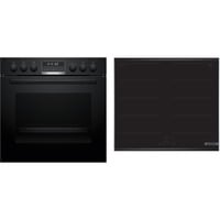 Bosch HEG578BB4, Jeu de cuisinière Noir/en acier inoxydable