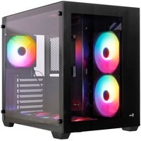 Aerocool  boîtier midi tower Noir | 3x USB-A | RGB | Window