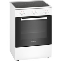 Bosch HKA090220 four et cuisinière Céramique Blanc A, Jeu de cuisinière Blanc, Cuisinière, Blanc, Rotatif, Blanc, Devant, Céramique