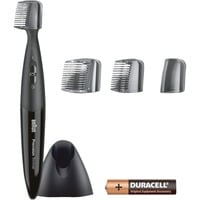 Braun 81519196 tondeuse de précision Noir, Tondeuse à barbe Noir, Barbe, Moustache, 5 mm, 8 mm, Noir, Acier inoxydable, Batterie