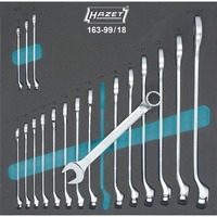 Hazet 163-99/18 Clé à fourche, Clé plate 6,27 mm, Chrome, 2,67 kg, 342 mm, 344 mm, 18 pièce(s)