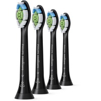 Philips Lot de 4 têtes de brosse standard, Tête brosse à dent électrique Noir, 4 pièce(s), Noir, Moyen, Série 2 plaque defense Série 2 plaque defense Série 3 gum health DiamondClean DiamondClean..., Normal, Clipsable