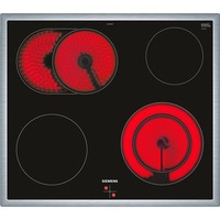 Siemens EA645GN17 plaque Noir Intégré (placement) Céramique 4 zone(s), Table de cuisson Noir/en acier inoxydable, Noir, Intégré (placement), Céramique, Verre-céramique, 4 zone(s), 4 zone(s)