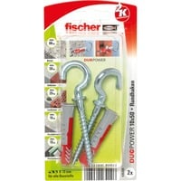 fischer DUOPOWER 10x50 RH K, Cheville Gris clair/Rouge