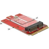 DeLOCK 63909 carte et adaptateur d'interfaces Interne M.2 Mini PCI Express, M.2, Hauteur totale, Rouge, Windows 10, Windows 7, Windows 8, Windows 8.1, 30 mm