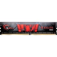 G.Skill D4 8Go 2400-15 AEGIS, Mémoire vive 8 Go, 1 x 8 Go, DDR4, 2400 MHz, 288-pin DIMM, Noir, Rouge