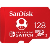 SanDisk MicroSDXC pour Nintendo Switch, 128 Go, Carte mémoire Rouge, UHS-I U3, V30