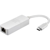 D-Link DUB-E130, Carte réseau Avec fil, USB Type-C, Ethernet, 1000 Mbit/s, Blanc