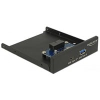 DeLOCK 63962 Obturateur de baie de lecteur 8,89 cm (3.5") ports panneau I/O Noir, Panneau avant Noir, 8,89 cm (3.5"), ports panneau I/O, Noir, Métal, 5 Gbit/s, 102 mm