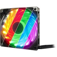 Inter-Tech Argus L-12025 Aura RGB, Ventilateur de boîtier Noir/transparent, Ventilateur, 12 cm, 1500 tr/min, 30 dB, 59,46 cfm, Noir