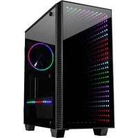 Inter-Tech X-608 Infinity Micro Tower boîtier midi tower Noir | 1x USB-A | 1x USB-C | RGB | Window