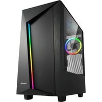 Sharkoon REV100 boîtier midi tower Noir | 2x USB-A | RGB | Window