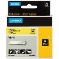 Dymo Étiquettes en vinyle IND, Ruban Noir sur jaune, Multicolore, Vinyl, -40 - 80 °C, UL 969, DYMO