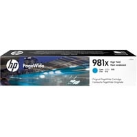 HP 981X cartouche PageWide Cyan grande capacité authentique, Encre Rendement élevé (XL), Encre à pigments, 116 ml, 10000 pages, 1 pièce(s)