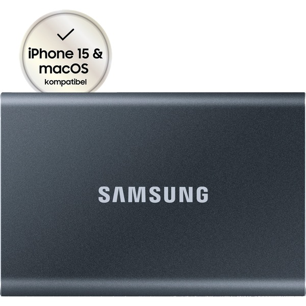 Samsung Portable T7, 500 Go SSD externe Gris, MU-PC500T/WW, USB 3.2 Gen.2  (10 Gbps)