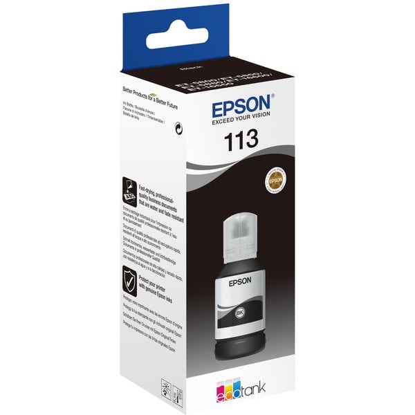 Epson 113 EcoTank Pigment Black Ink Bottle, Encre Noir, Epson, Ecotank ...